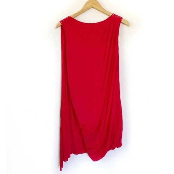 Versace for H&M Studded Cape Mini Dress Red 4 - Picture 2 of 9